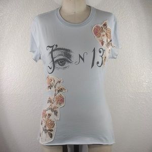 4 Love and Liberty by Johnny Was Swarovski Eye of Providence Patch Tee Sz S NWOT